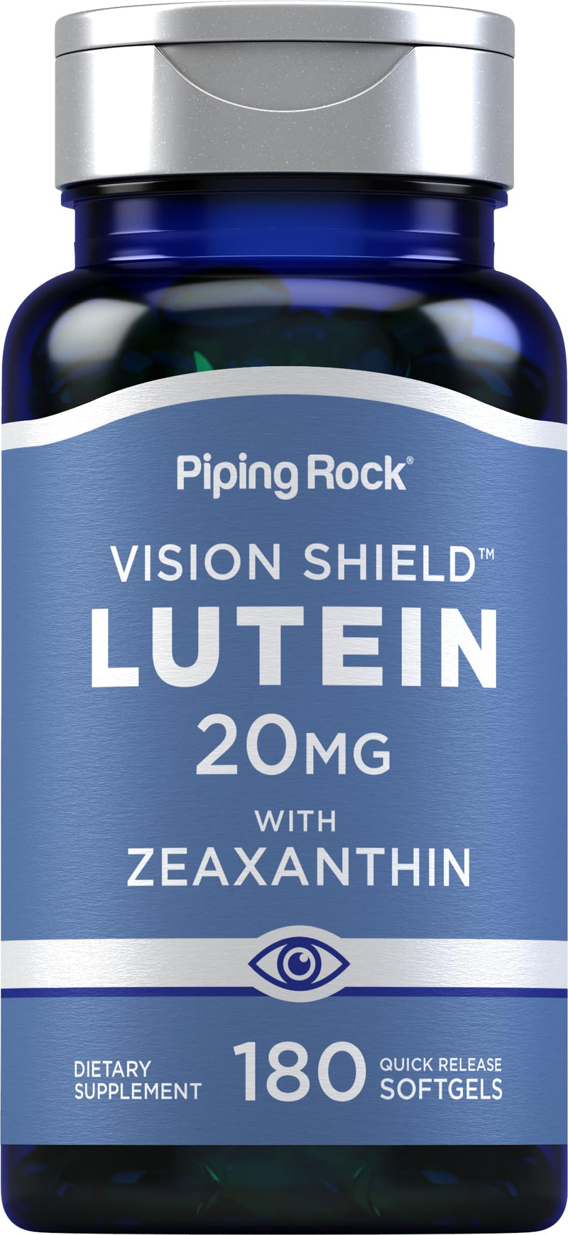 [Australia] - Piping Rock Lutein and Zeaxanthin Supplements | 20mg | 180 softgels | Eye Vitamins | Non-GMO, Gluten Free 180 Count (Pack of 1) 