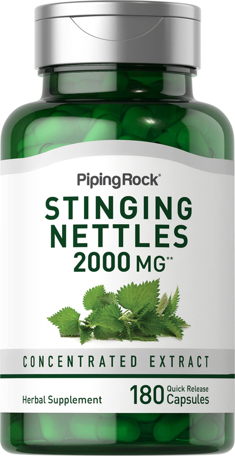 [Australia] - Piping Rock Stinging Nettle Capsules 2000mg | 180 Count | Nettle Leaf Herbal Extract | Gluten Free Supplement, Non-GMO 