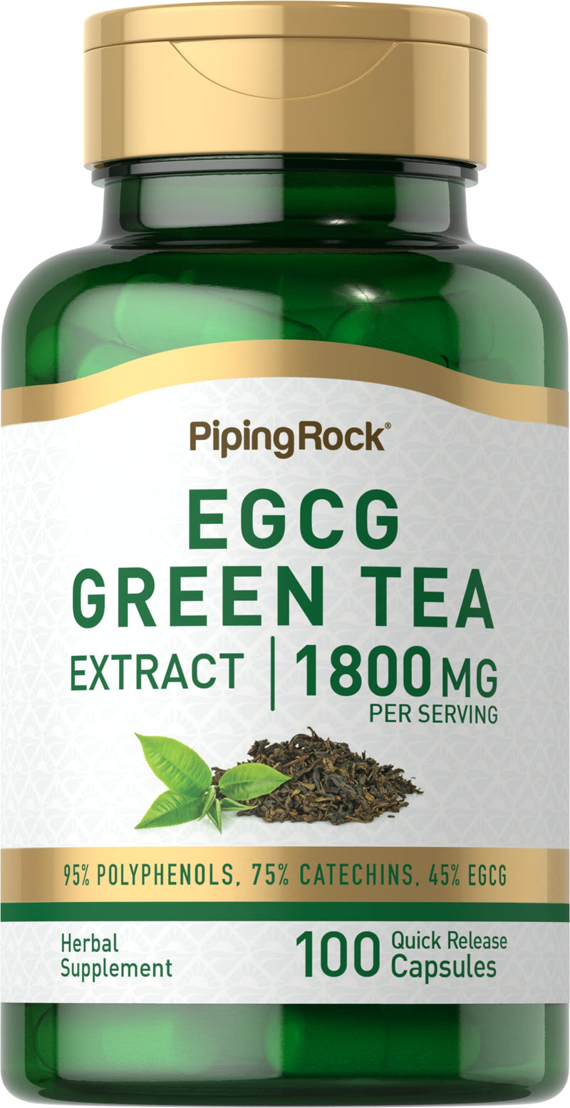 [Australia] - Piping Rock EGCG Green Tea Extract 1800 mg | 100 Capsules | Standardized Supplement | Non-GMO, Gluten Free 