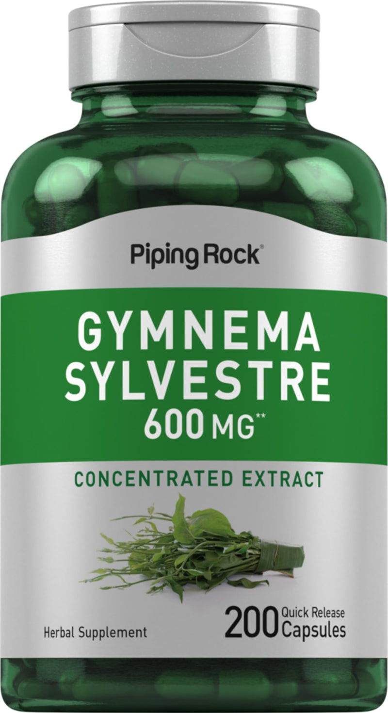 [Australia] - Piping Rock Gymnema Sylvestre Supplements 600 mg | 200 Capsules | Concentrated Herbal Extract | Non-GMO and Gluten Free 