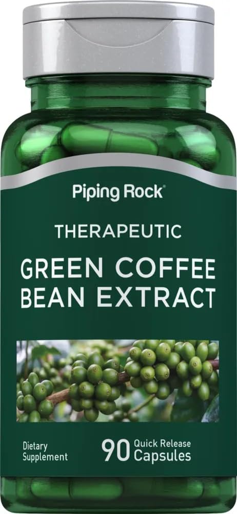 [Australia] - Piping Rock Green Coffee Bean Extract 8000 mg | 90 Capsules | Dietary Supplement | Non-GMO, Gluten Free 