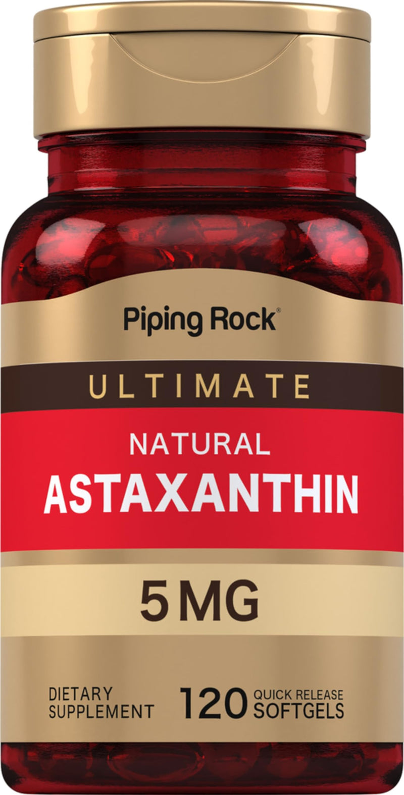 [Australia] - Piping Rock Astaxanthin Supplements 5mg | 120 Softgels | Non-GMO, Gluten Free 