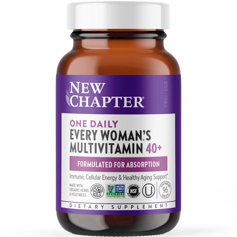 New Chapter Every Woman’s One Daily 40+ - Multivitamin for Women - Supports Immune, Bone, Hormone & Cellular Energy Health* - Non-GMO, Gluten Free, Dairy Free, Vegetarian & Kosher - 96 Tablets 96 Count (Pack of 1)