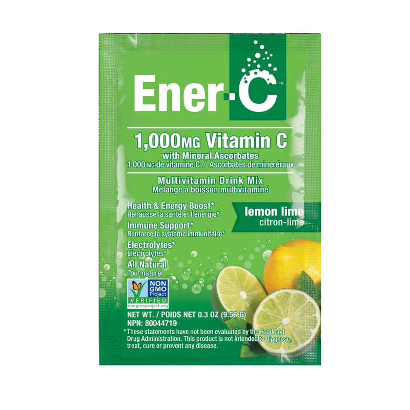 Ener-C Multivitamin Drink Mix, Electrolytes Powder - Lemon Lime, 30 Count | Vitamin Packets for Water, Vitamin Drink Mix, Hydration Liquid Mix, Immune Booster for Adults, Healthy Energy 10.08 Ounce (Pack of 1)