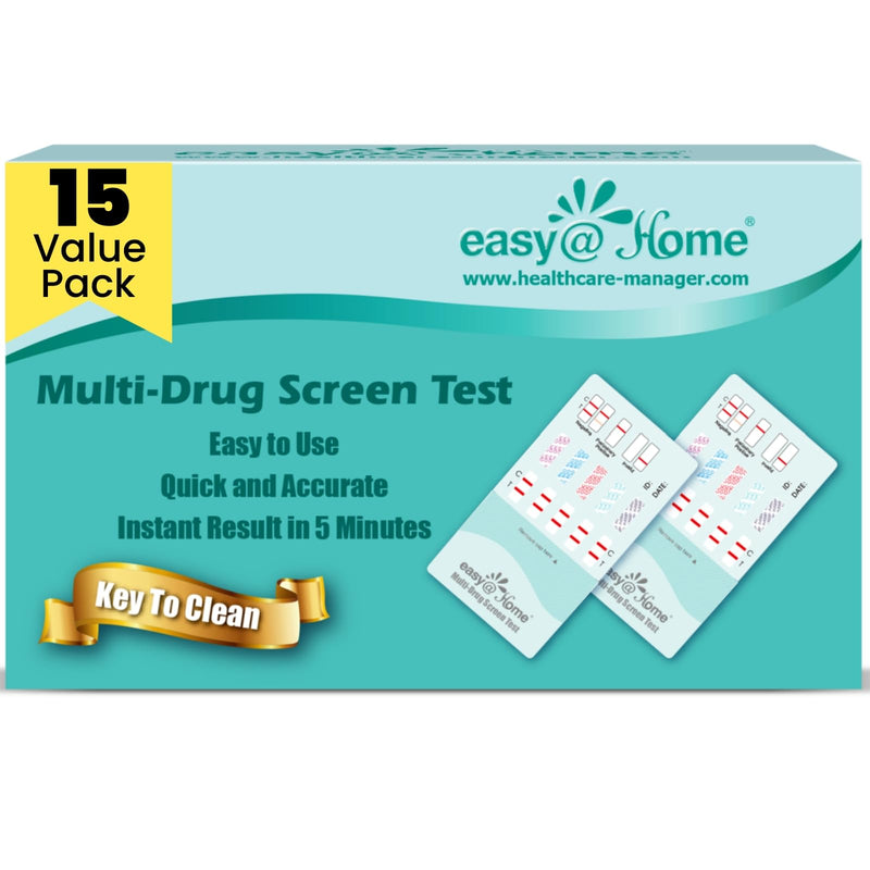 Easy@Home 5 Panel Instant Drug Test Kits - Testing Marijuana (THC), COC, OPI 2000, AMP, MET/mAMP- Urine Dip Drug Testing -#EDOAP-254-15 Pack FSA or HSA Eligible 15 Count (Pack of 1)