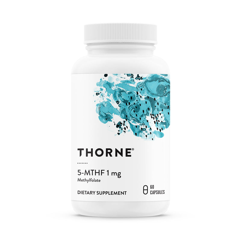 THORNE - 5-MTHF - Methylfolate (Active B9 Folate) Supplement - Supports Cardiovascular Health, Fetal Development, Nerve Health, Methylation & Homocysteine Levels* - 60 Servings - 5-MTHF 1mg Folate, Vitamin B9 60 Capsules (Pack of 1)