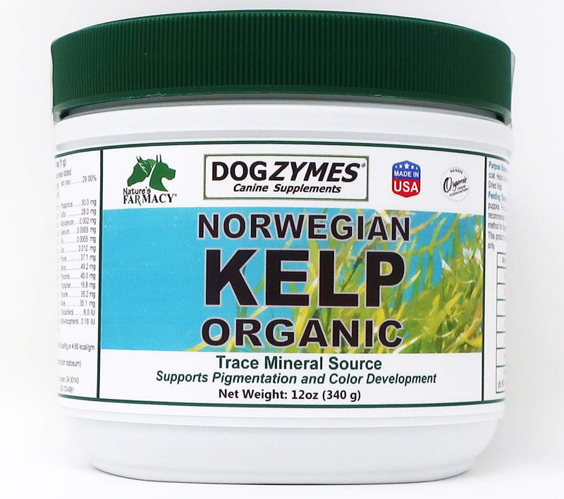 Dogzymes Organic Norwegian Kelp for Pets, a Valuable Nutrition Source Rich in Iodine to Support Gland Function, Especially The Thyroid (12 Ounce) 12 ounce - PawsPlanet Australia