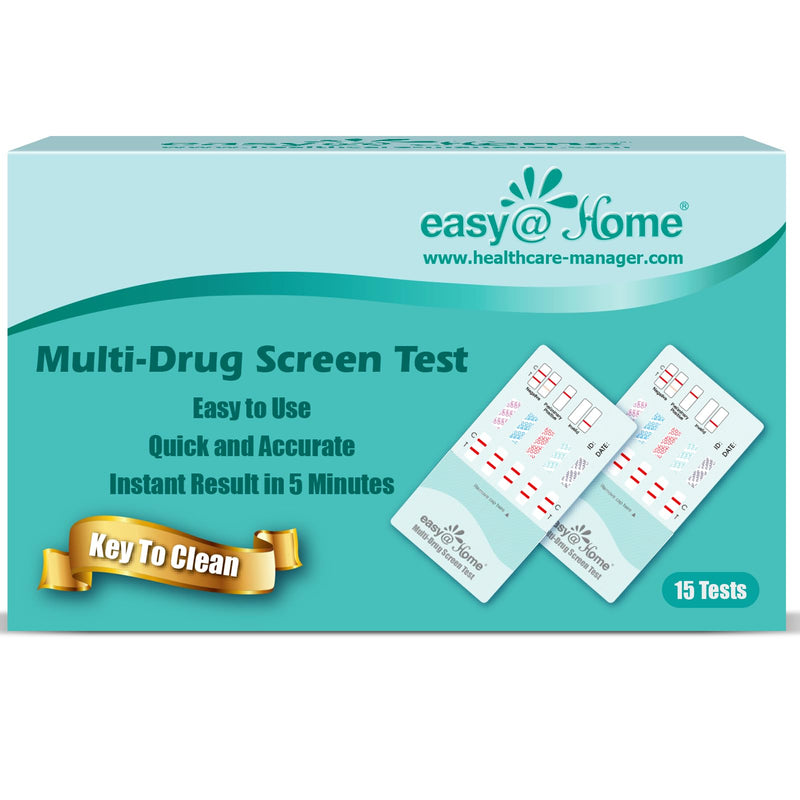 Easy@Home Multi-Drug Screen Test: 15 Pack Urine Drug Tests Kit, Testing AMP/BZO/COC/THC/MET/MOR/BAR/MDMA/PCP/MTD, Instant Drugs Test Kits Including Sensitive Marijuana Test, #EDOAP-3104 | Testing AMP/BZO/COC/THC/MET/MOR/BAR/MDMA/PCP/MTD, Instant Drugs ...