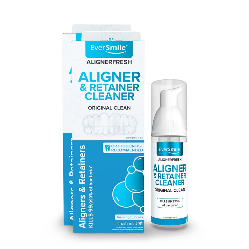 [Australia] - EverSmile AlignerFresh Original Clean-The Original Cleaning WhiteFoam On-The-Go Clear Retainer Cleaner. Eliminates Bacteria, Whitens Teeth & Fights Bad Breath (50ml - 2 Pack) 1.69 Fl Oz (Pack of 2) 