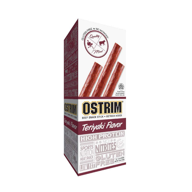 [Australia] - Ostrim Beef & Ostrich Jerky Snack Sticks-Teriyaki Flavor, 1.5 oz (Pack of 10) Teriyaki 