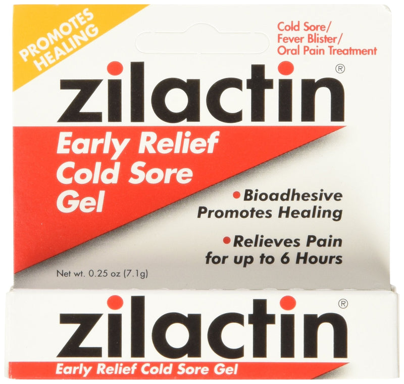 [Australia] - Zilactin Cold Sore Gel, Medicated Gel - 0.25 OzGel (Pack of 2) 