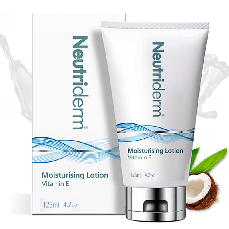 NEUTRIDERM Daily Face Moisturizer with Natural Vitamin E Cream, Moisturizing Lotion for Face and Body, Wrinkles, Dry, Acne-Prone, Irritated or Aging Skin, 48-Hour Hydration, 4.2 oz | Vitamin E formula hydrates face & body, supports dry, sensitive and m...