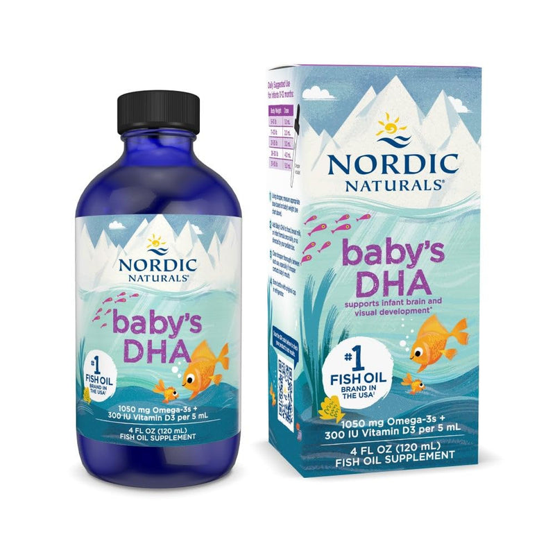 [Australia] - Nordic Naturals Baby‚Äôs DHA, Unflavored - 4 oz - 1050 mg Omega-3 + 300 IU Vitamin D3 - Supports Brain, Vision & Nervous System Development in Babies - Non-GMO - Servings May Vary 4 Fl Oz (Pack of 1) 