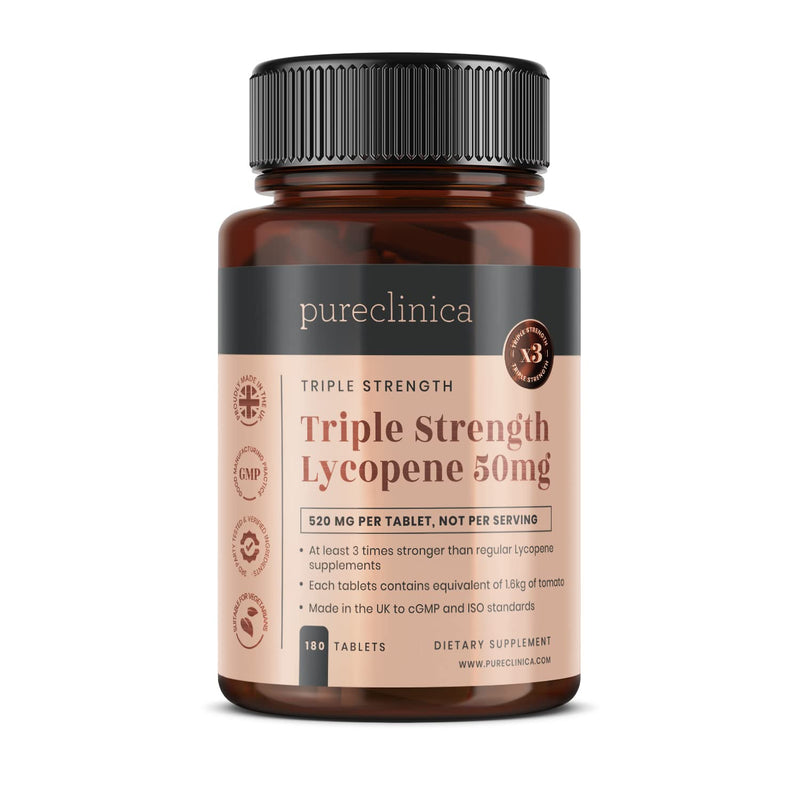 [Australia] - pureclinica Lycopene 50mg x 180 Tablets (6 Months Supply). 300% Strength of Regular Lycopene Tablets. 180 Count (Pack of 1) 