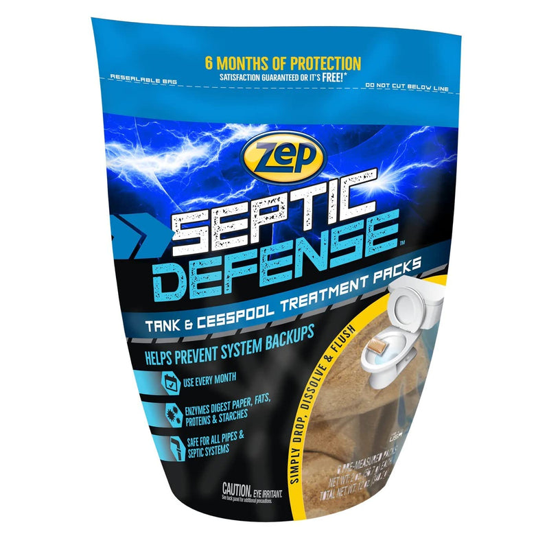 [Australia] - Zep Septic Defense System Treatment Dissolvable Packs - 6 Month Supply - ZSTP6 - Safe for Pipes and All Septic Tanks , Brown 