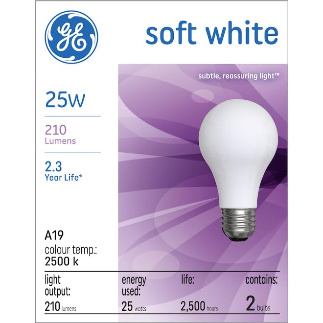 [Australia] - BULB SFTWHT 25A/W PK2 GE 