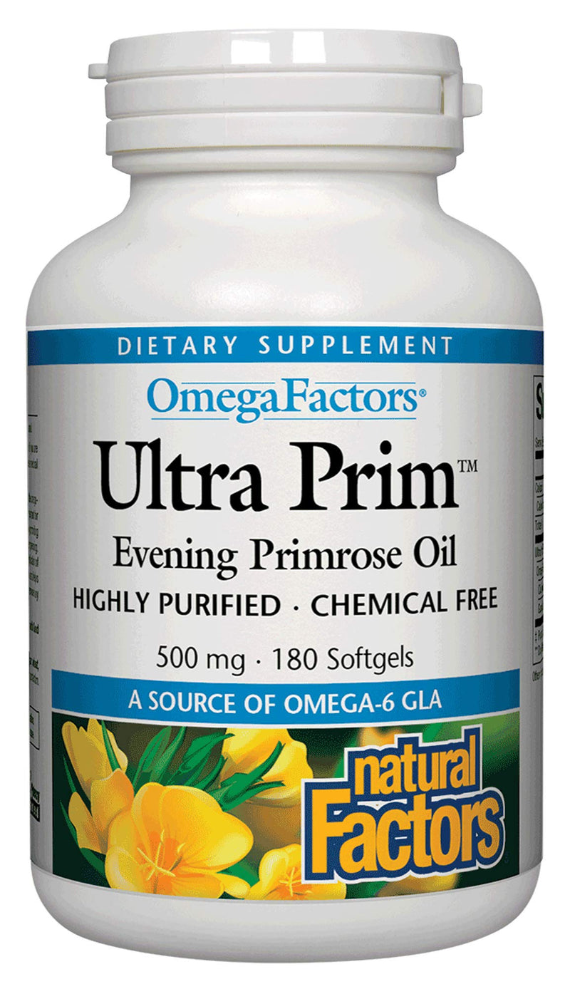 [Australia] - Natural Factors Omega Factors, Ultra Prim Evening Primrose Oil, 500 mg, 180 Softgels 