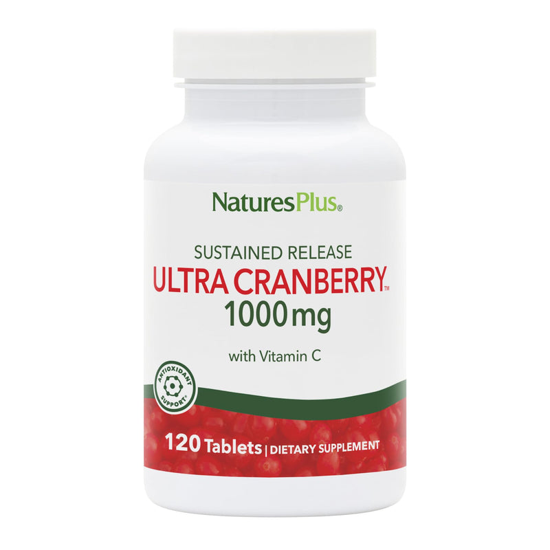 NaturesPlus Ultra Cranberry, Sustained Release - 1000mg, 120 Tablets - with Vitamin C - Vegetarian, Gluten Free - 60 Servings 120 Count (Pack of 1)