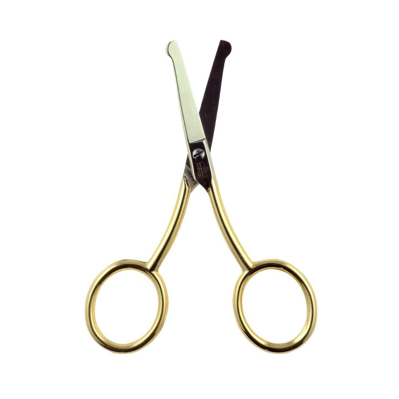 CS06 Professional Hypoallergenic Gold Plated Rounded Safety Tip Scissors for Facial, Body & Nostril Hair. for Men Women & Kids. Made of Durable Stainless Steel in Solingen, Germany CS06
