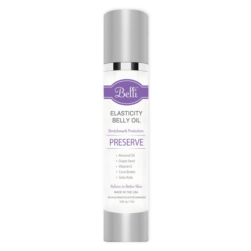 [Australia] - Belli Pregnancy Stretch Mark Belly Oil: 3.8 Ounces of Essential Maternity Skin Care with Vitamin E for Healthy Skin, Scar Protection, and OB-GYN, Dermatologist Recommended 