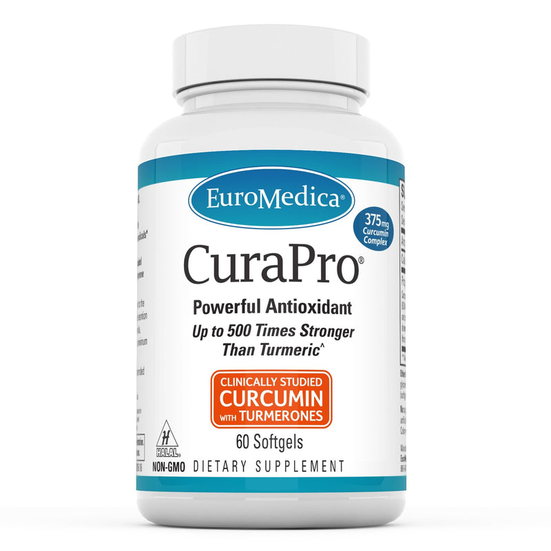 [Australia] - Euromedica CuraPro 375mg - 60 Softgels - High Potency Turmeric Curcumin Supplement - Clinically-Studied Liver, Brain & Immune Support - 60 Servings 1 