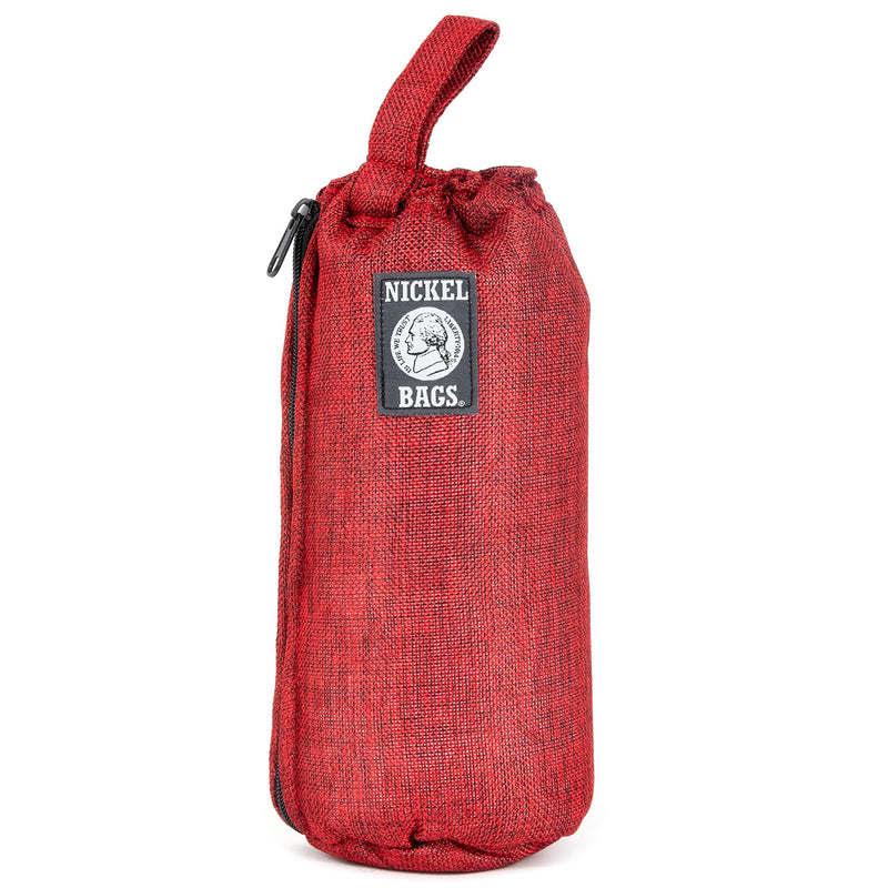 Nickel Bags Padded Drawstring Duffle Tube, Hemp Protective Sling Bag with Soft Velour Interior, Breakable-Safe Storage for Glass & Gear, Durable Zipper & Strap (10 Inch, Red) 10 Inch (Pack of 1)
