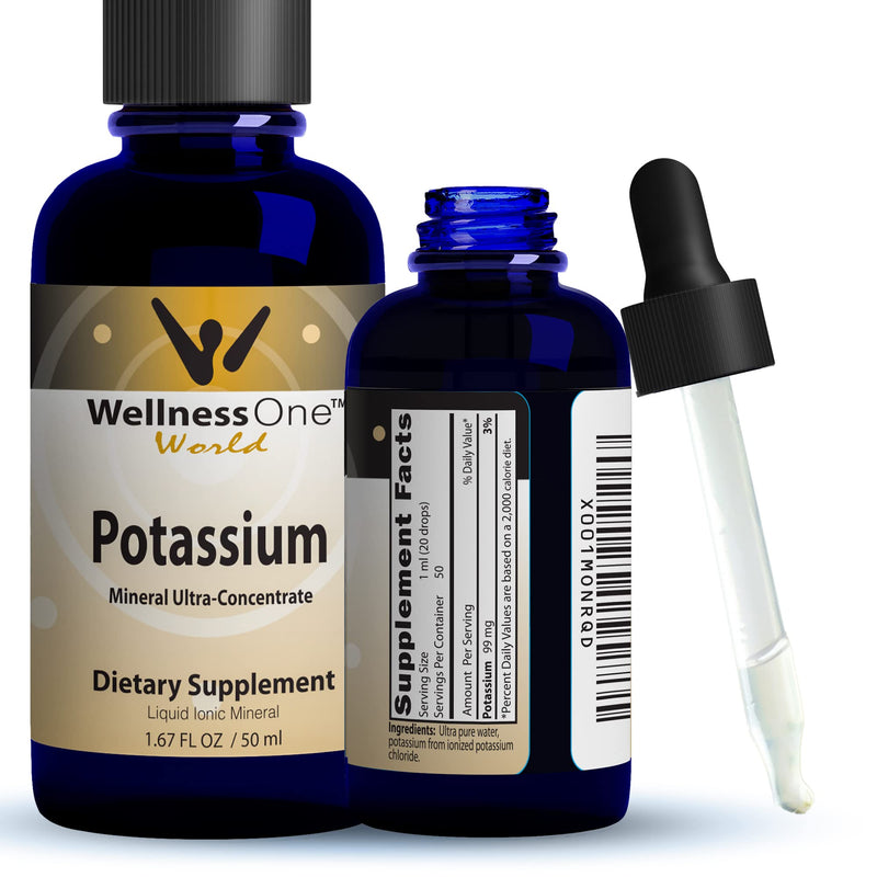 [Australia] - Ionic Potassium Supplement - Potassium Chloride Drops for Fast Absorption - Boost Immune System & Muscle Function - USA Tested, Vegan, Non-GMO, Gluten Free, Unflavored, 1.67 fl oz 