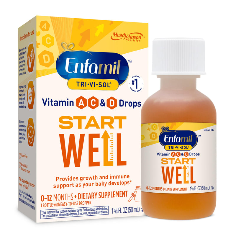 [Australia] - Enfamil Tri-Vi-Sol Infant Multivitamin Drops, Supports Growth & Immune Health for Babies, 50mL Bottle 1.69 Fl Oz (Pack of 1) 