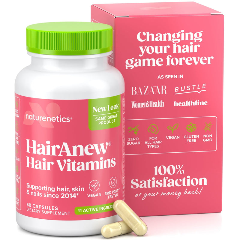 Hair Growth Vitamins for Women & Men - 5000mcg Biotin, 11 Ingredients | Vegan blend with keratin-building nutrients for thicker, fuller hair, plus skin and nail support, 60 capsules 1