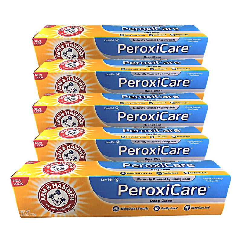 [Australia] - A&H Peroxicare Tart Size 6z Arm & Hammer Peroxicare Baking Soda Toothpaste & Tartar Control Fresh Mint (Pack of 5) 