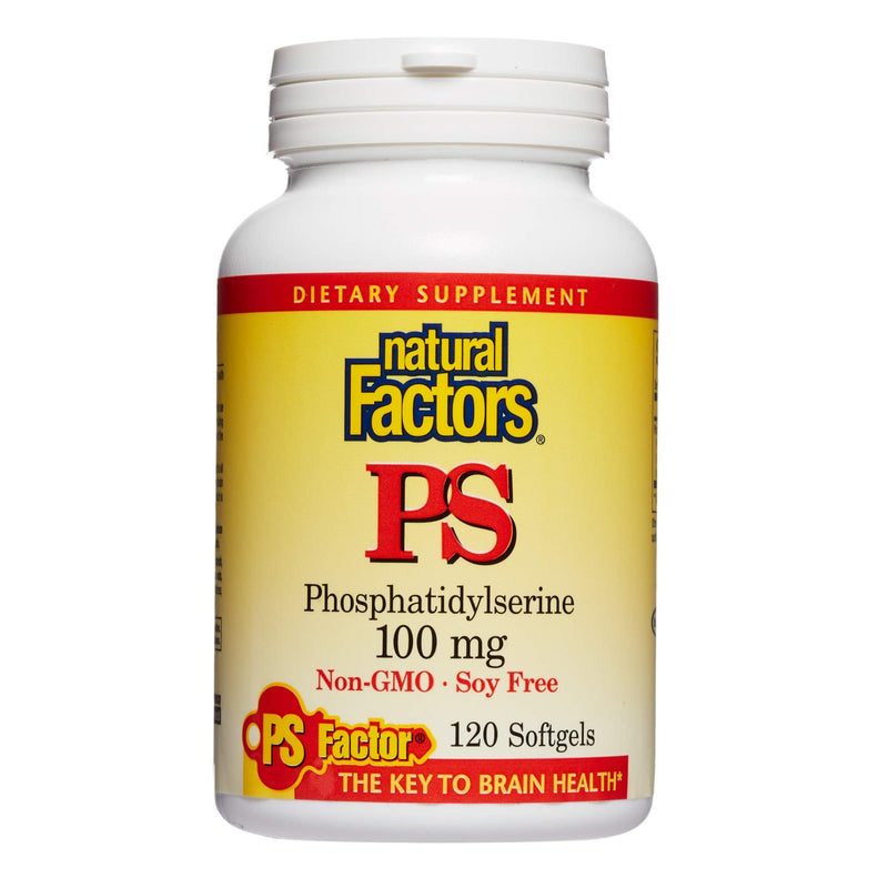 [Australia] - Natural Factors, Phosphatidylserine, Support for Memory, Concentration and Brain Functions, Soy and Gluten Free, 120 Softgels 120 Count (Pack of 1) 