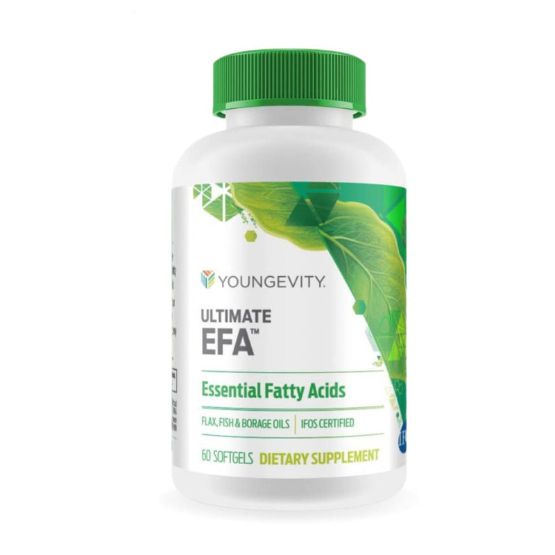[Australia] - Youngevity Ultimate EFA - Organic Source of Essential Fatty Acids | Supports Heart Health | Made from Borage, Flax & Fish Oil | 60 Soft Gel Capsules 60 Count (Pack of 1) 