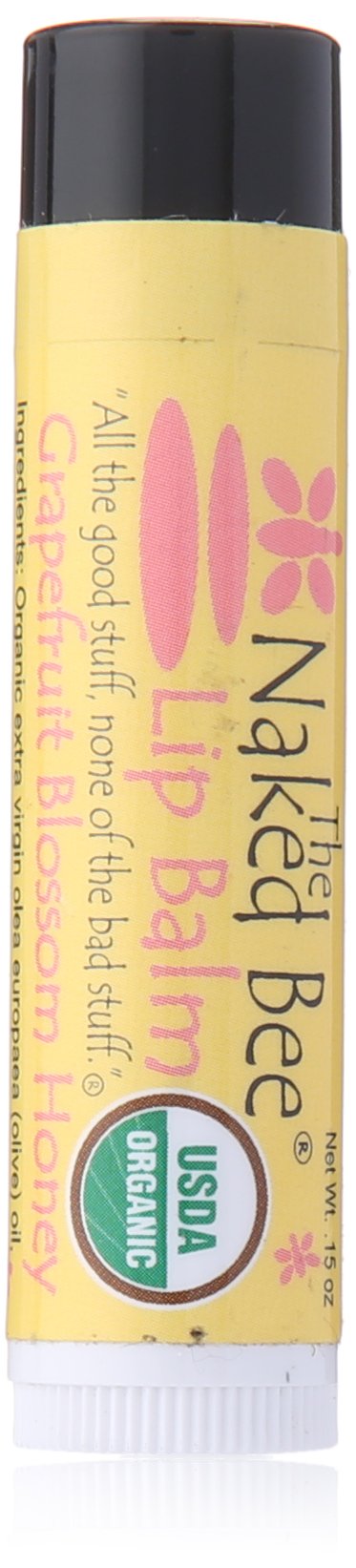 The Naked Bee Lip Balm Grapefruit Blossom Honey (.15oz) Moisturizing Lip Balm for Women with Vitamin E & Beeswax to Soothe, Hydrate & Nourish Chapped, Dry Lips - For Soft, Smooth & Healthy Lips 1 Pack (0.15 Ounce)