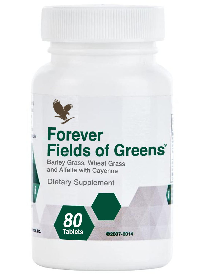 [Australia] - Forever Living - Forever Fields of Greens: Green Superfood Supplement for Cleansing - Alkalize with Barley Grass, Wheat Grass, Alfalfa - 80 Tablets 