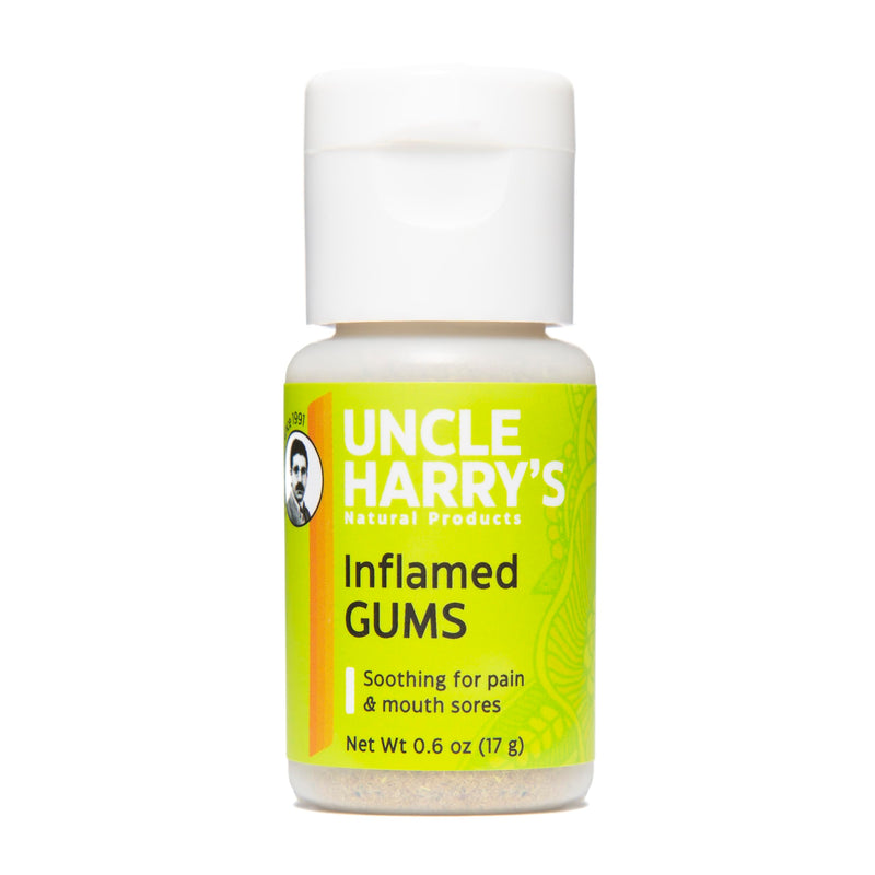 [Australia] - Uncle Harry's Inflamed Gums & Mouth Sores Tooth Powder | Powder Toothpaste for Gum Health & Sensitive Teeth | Tooth Pain & Mouth Sore Rinse Made with Pure Essential Oil (0.6 oz) 