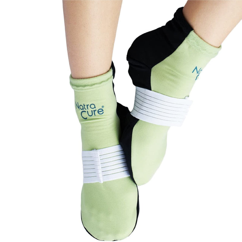 [Australia] - NatraCure Plantar Fasciitis Therapy Cold Socks with Compression Band - Reusable Ice Pack Slippers for Plantar Fasciitis, Arch Pain, Heel Pain, Swelling - FBA710 CAT - (Size: Large) 