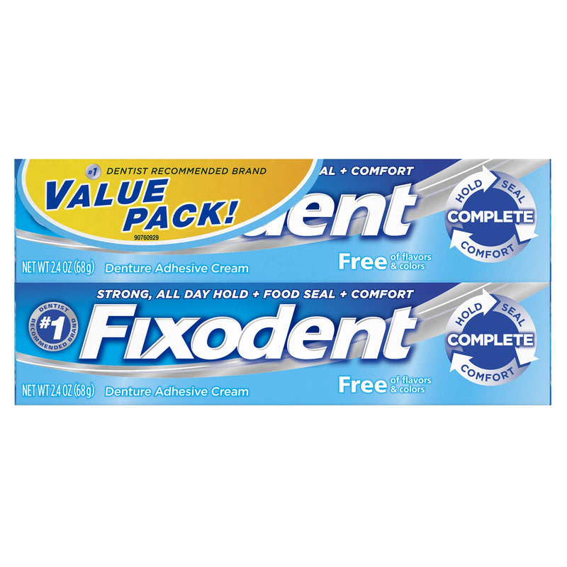 [Australia] - Fixodent Dentures Adhesive Cream Free Twin Pack 2.4 Oz, Pack of 2 
