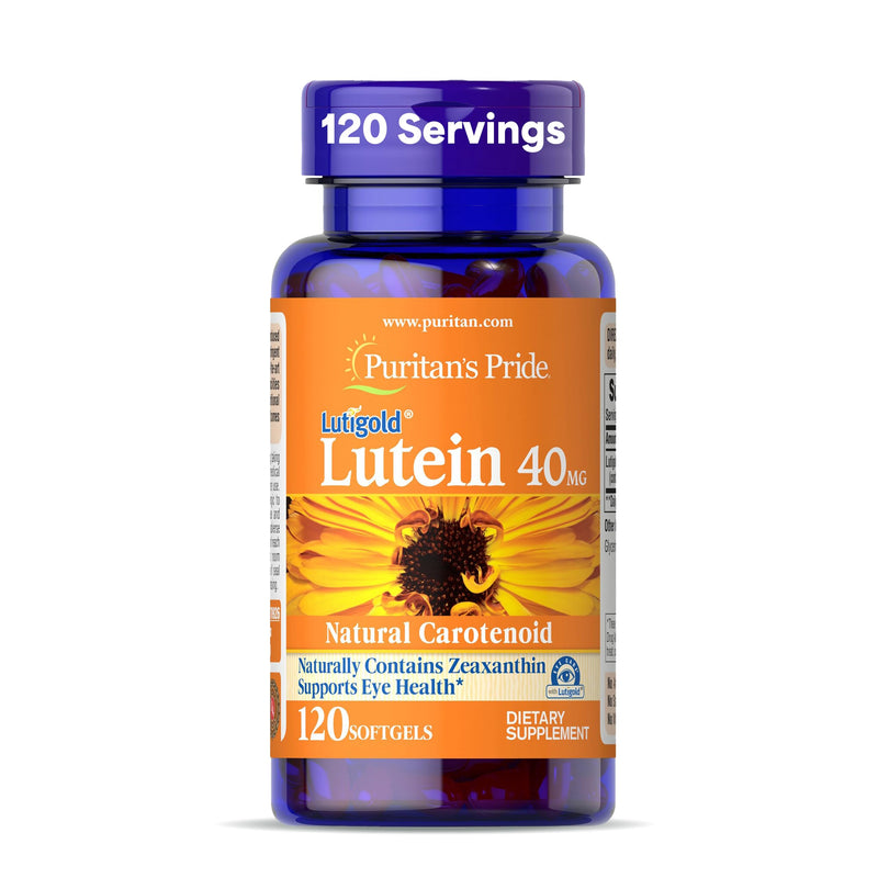 [Australia] - Puritan's Pride Premium Lutigold‚Ñ¢ Lutein Carotenoid 40mg with Zeaxanthin for Men and Women, Dietary Supplement for Eye Health Support, 8 Month Supply, 120 Easy-to-Swallow Softgels 120 Count (Pack of 1) 