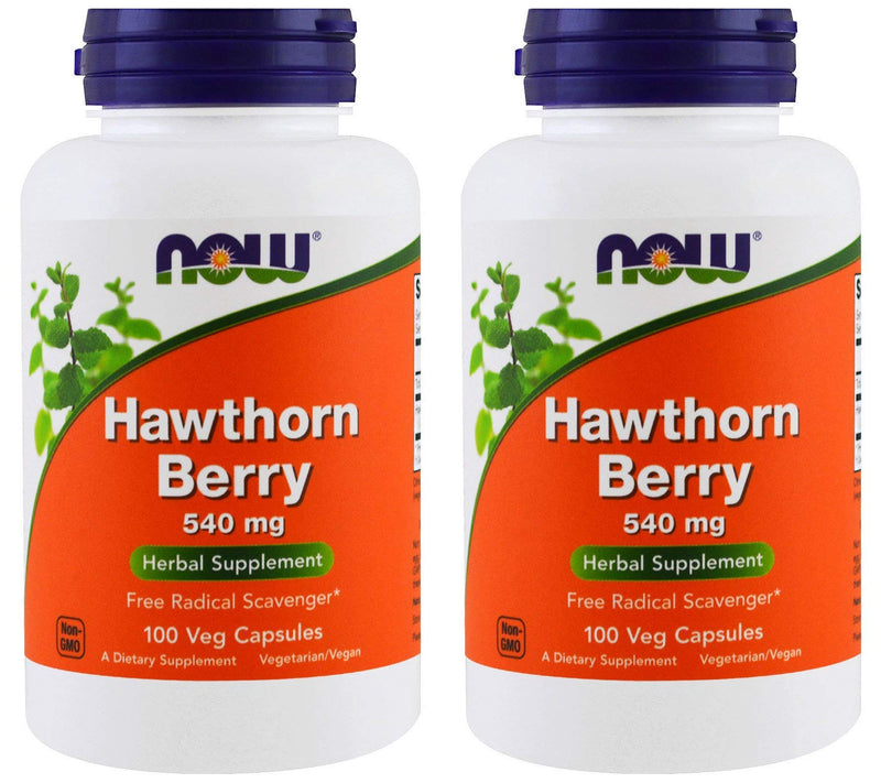 [Australia] - NOW Foods Hawthorn Berry 540 mg, 100 Veg Capsules (Pack of 2) 