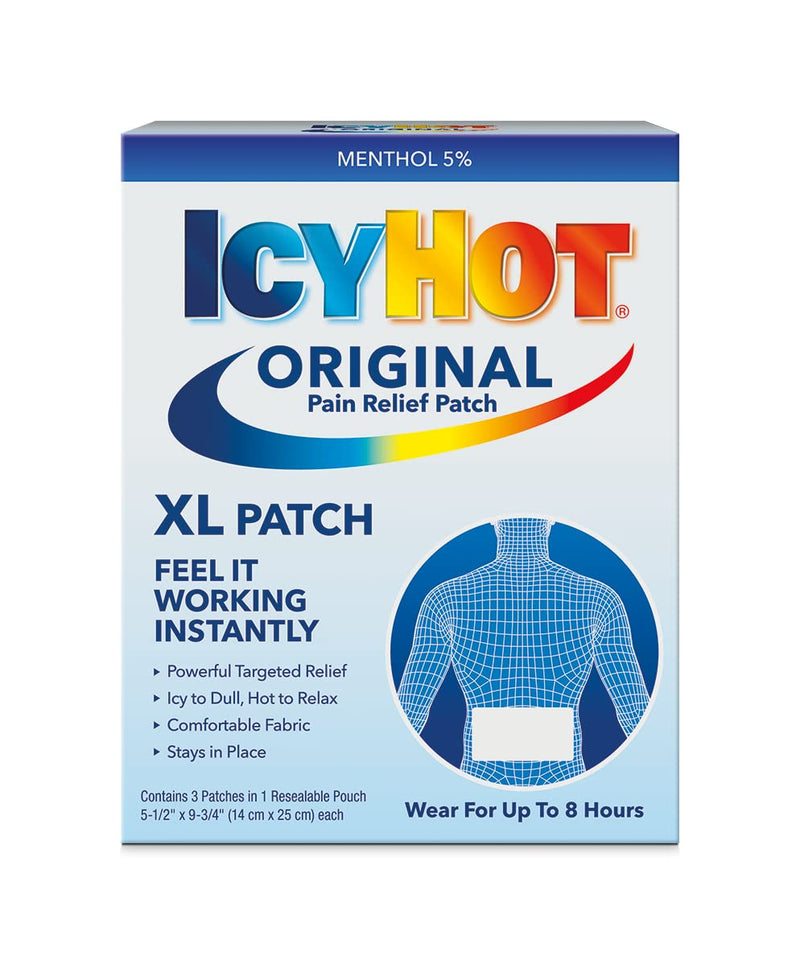 [Australia] - Icy Hot Extra Strength Medicated Patch, XL Back & Large Areas, 3 Count (Pack of 1) 3 Count (Pack of 1) 