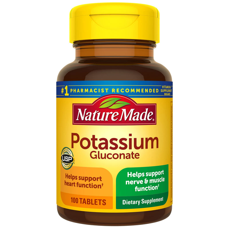 [Australia] - Nature Made Potassium Gluconate 550 mg, Dietary Supplement for Heart Health Support, 100 Tablets, 100 Day Supply 100 Count (Pack of 1) 