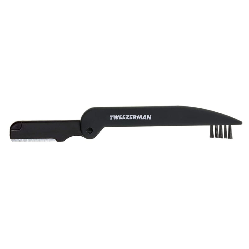 [Australia] - Tweezerman Precision Folding Brow Razor - Eyebrow Razor for Women and Men Black 