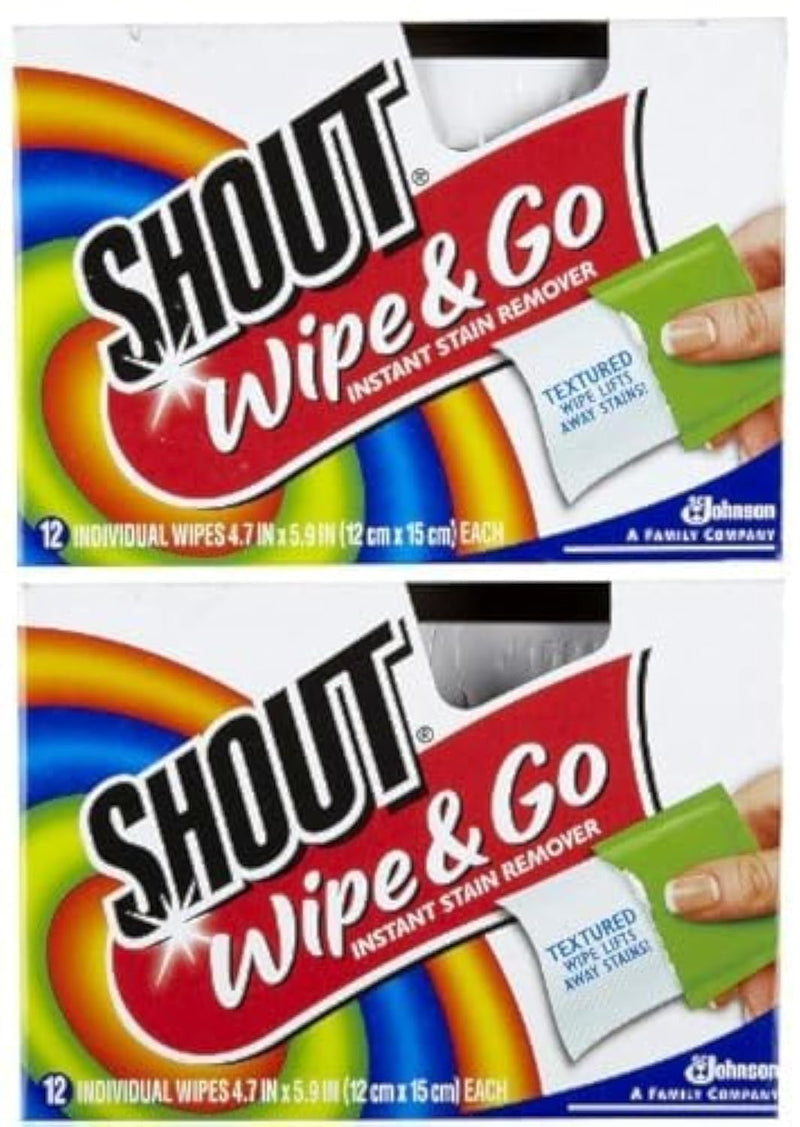 [Australia] - Shout Stain Remover Wipes, 12 Count (Pack of 2) 