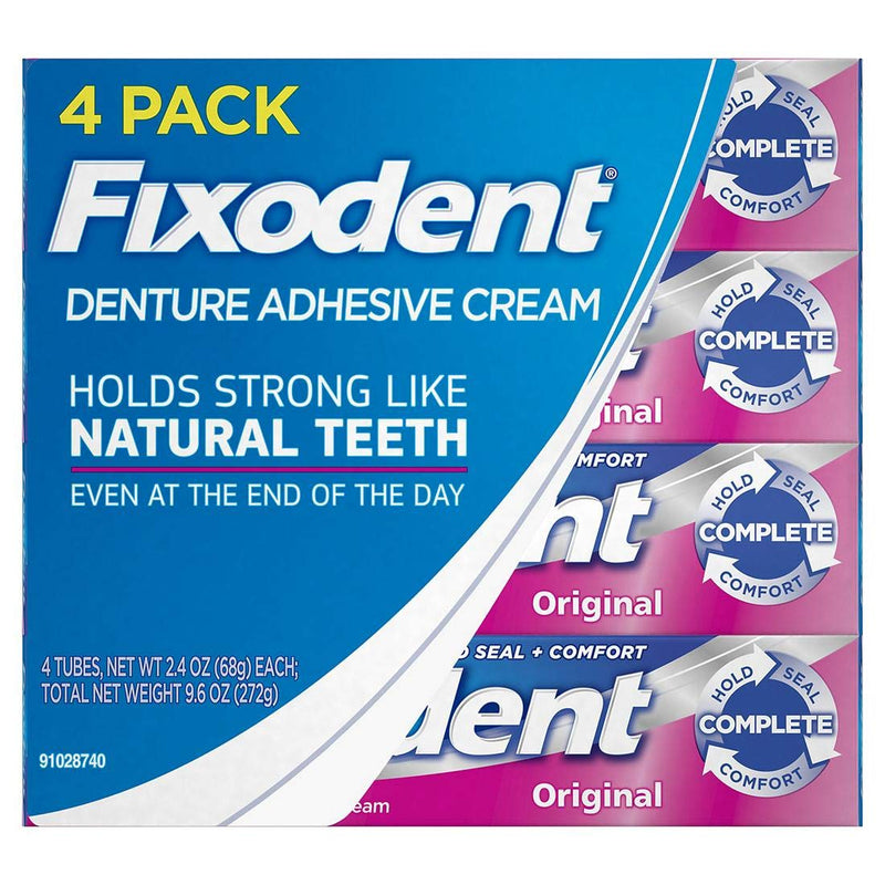 [Australia] - Fixodent Original Denture Adhesive Cream-2.4 oz, 4 pk 
