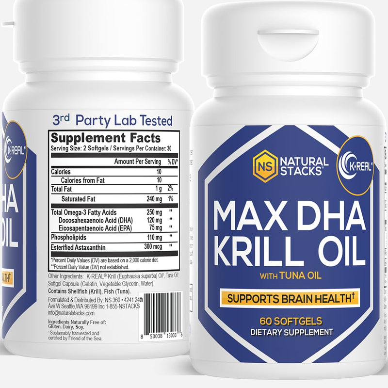 [Australia] - Antarctic Krill Oil Supplement - DHA EPA Omega 3 Supplement with Antioxidant Astaxanthin - Omega 3 Fish Oil to Support Brain, Heart & Joint Health - 60 Krill Oil SoftGels 60 Count (Pack of 1) 