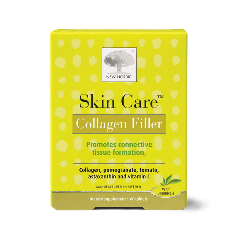 NEW NORDIC Skin Care, Collagen Filler Tablets, Marine Collagen with Vitamin C Supplement for Healthy Looking, Smoother, Plump Skin, 60 Count (Pack of 1) 60 Count (Pack of 1)