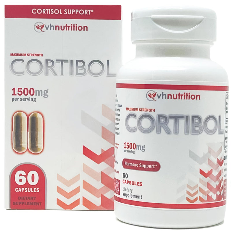 [Australia] - VH Nutrition CORTIBOL | Cortisol Manager* Supplement | Maximum Strength Adrenal Support* for Men and Women | Rhodiola, Cordyceps, and Eleuthero | 60 Capsules 