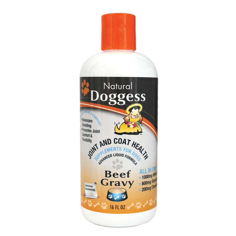 Dressing Best Hip and Joint Supplement for Dogs, Glucosamine & Chondroitin/Joint Health/Salmon Oil for Dogs Skin and Coat Health, Delicious Beef Gravy Flavor - 16 Oz Pack of 1 16 ounce Liquid Beef Gravy Supplement - PawsPlanet Australia