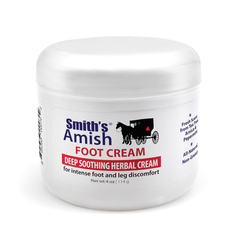[Australia] - Smith's Amish Foot Cream (4 oz.) Deep Soothing Herbal Cream for Intense Foot and Leg Discomfort including Burning, Cramping and Restlessness Sensations 