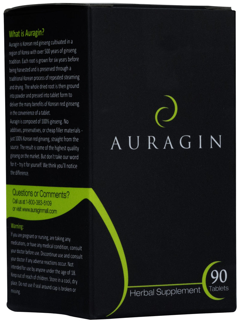 [Australia] - Auragin® Authentic Korean Red Ginseng – Made in Korea – 6 Year Roots – No Additives or Other Ingredients – 100% Red Panax Ginseng in Every Tablet 1 